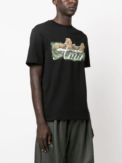 Amiri Cheetah Logo Printed T-Shirt in Black