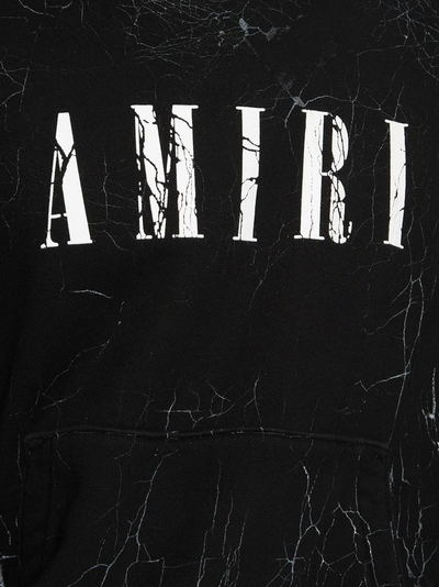 Amiri – Schwarzer Kapuzenpullover mit Cracked Dye Core-Logo