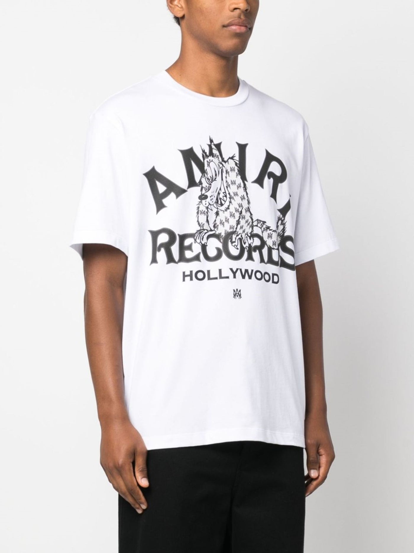 Amiri Records – Weißes T-Shirt mit Wolfsaufdruck