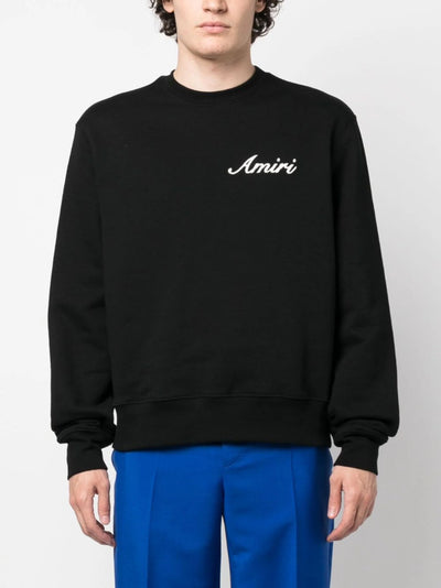 Amiri – Schwarzes Sweatshirt mit aufgesticktem Logo-Schriftzug