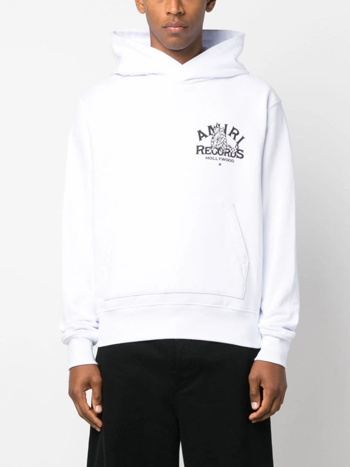 Amiri Records Wolf Hoodie in White – TheDesignerBox