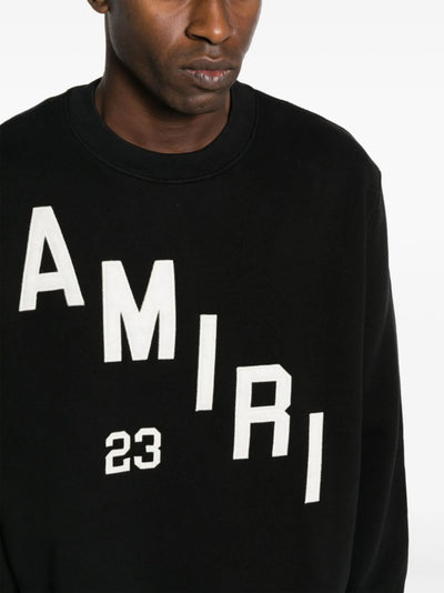 Amiri Hockey Embroidered Crew Sweatshirt in Black