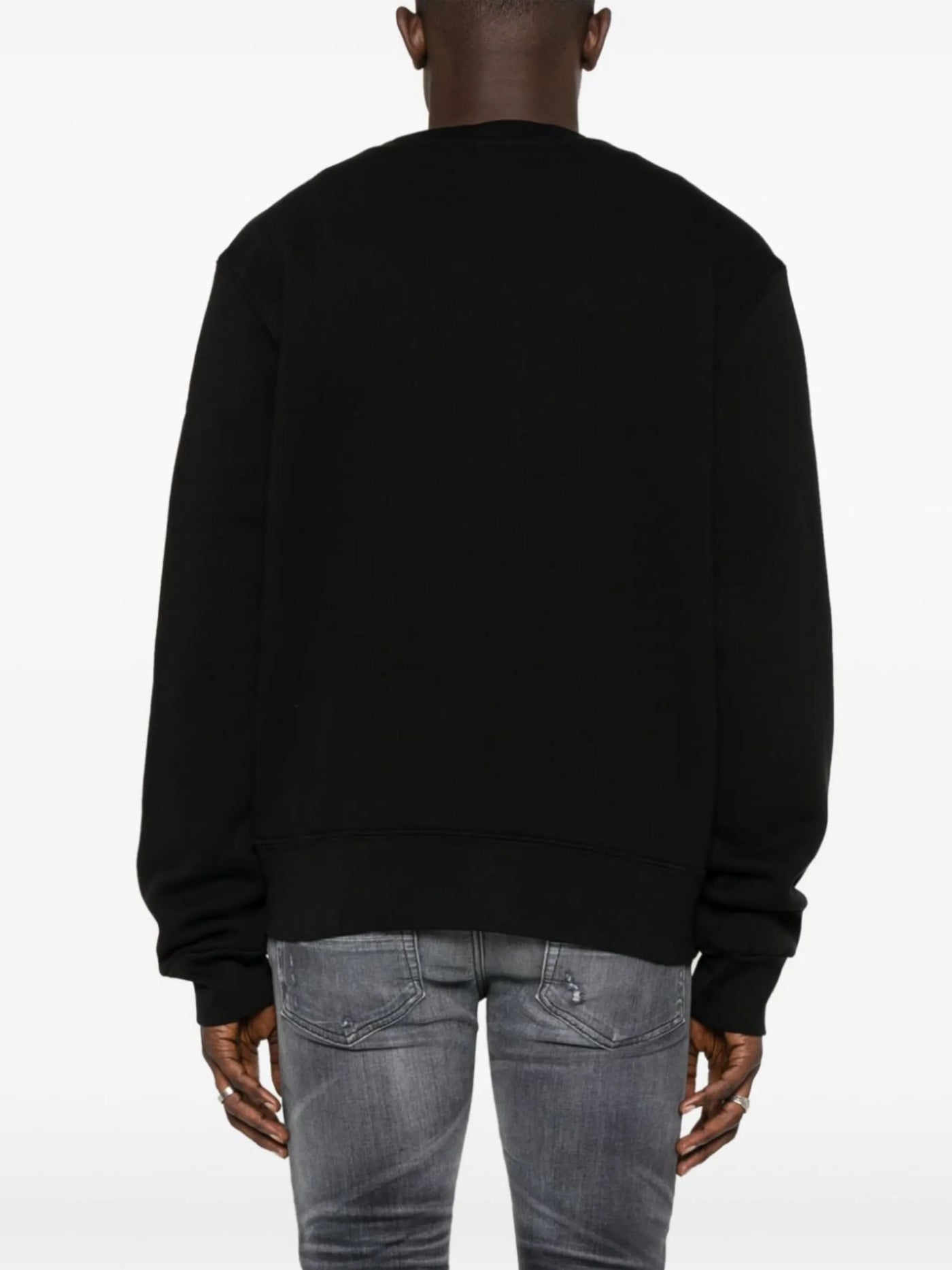 Amiri Hockey Embroidered Crew Sweatshirt in Black