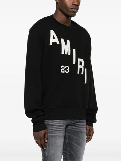 Amiri Hockey Embroidered Crew Sweatshirt in Black