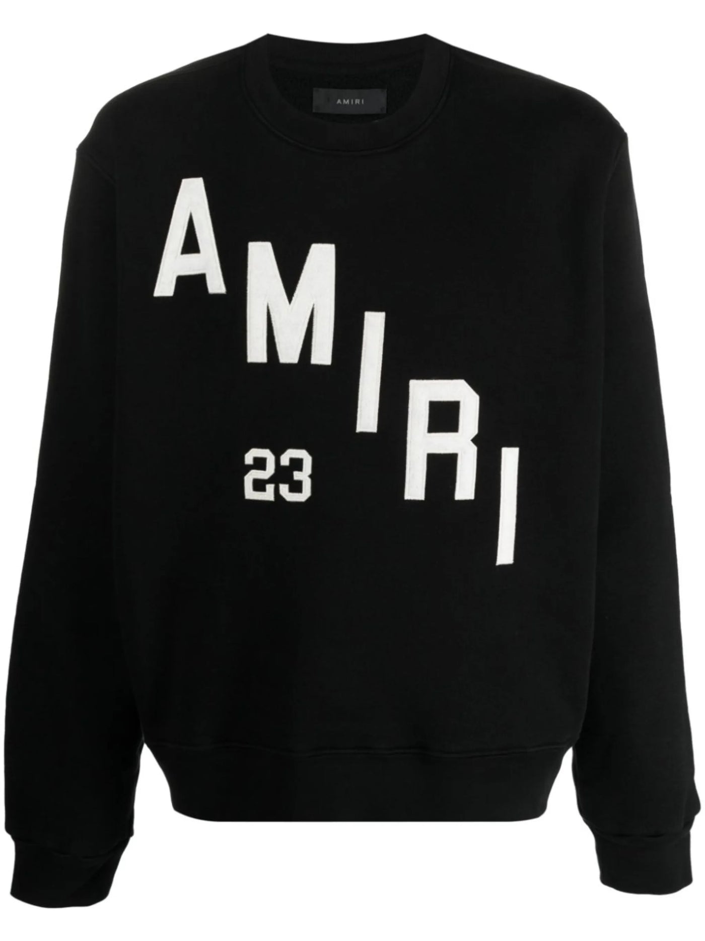 Amiri Hockey Embroidered Crew Sweatshirt in Black