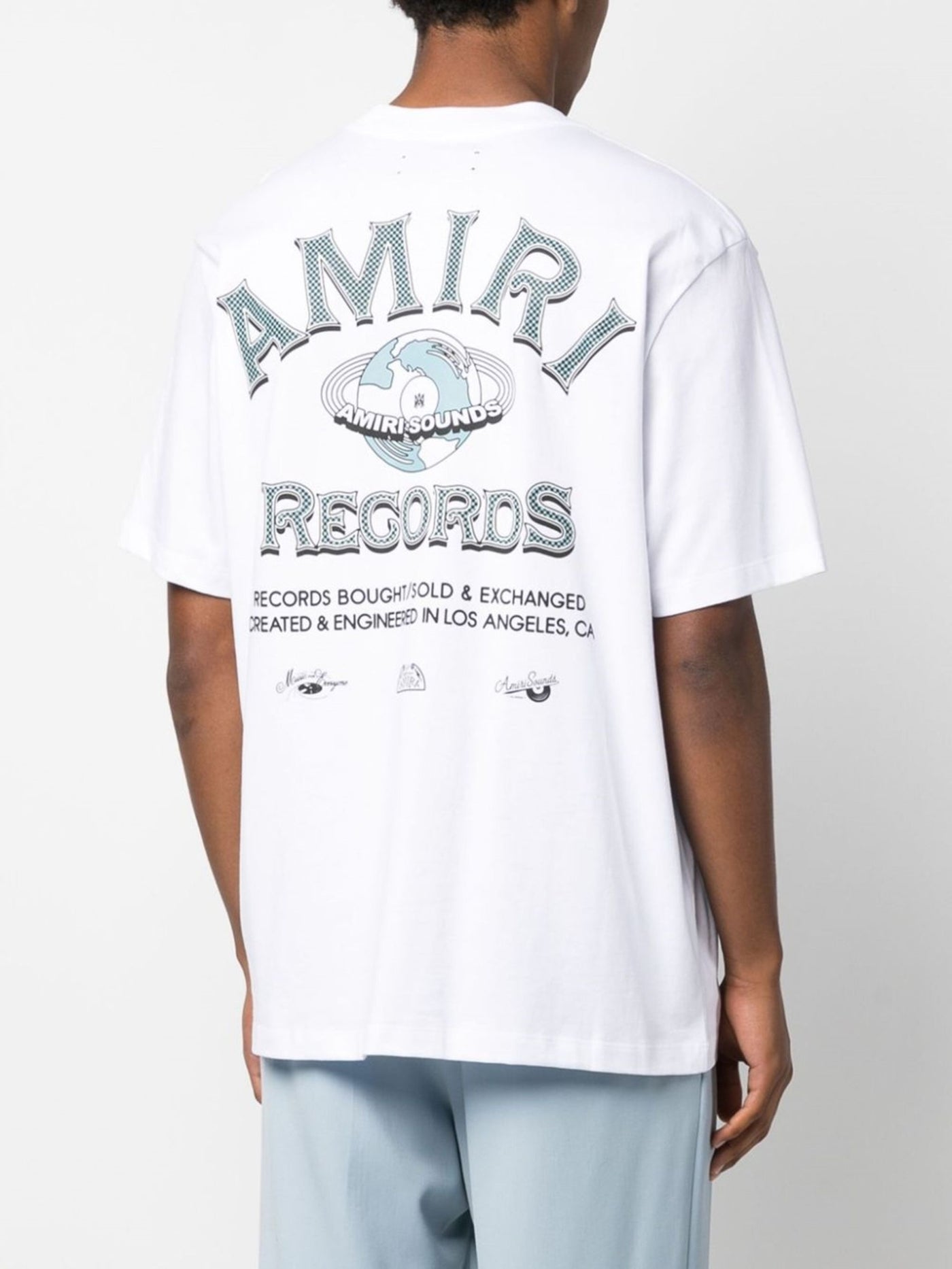 Amiri „Global Records“-T-Shirt mit Logo-Aufdruck in Weiß