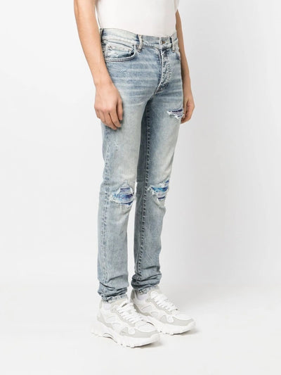 Amiri Stone Indigo MX1 Tye Dye Patches Blue Jeans