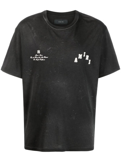 Amiri Vintage Collegiate Staggered Logo T-Shirt in Black