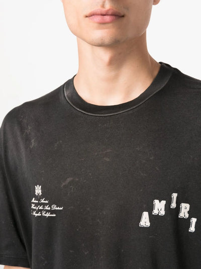 Amiri Vintage Collegiate Staggered Logo T-Shirt in Black