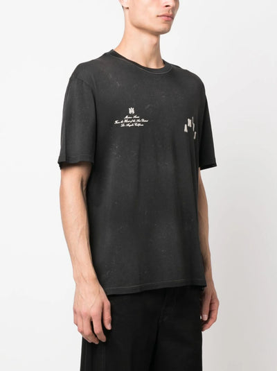 Amiri Vintage Collegiate Staggered Logo T-Shirt in Black