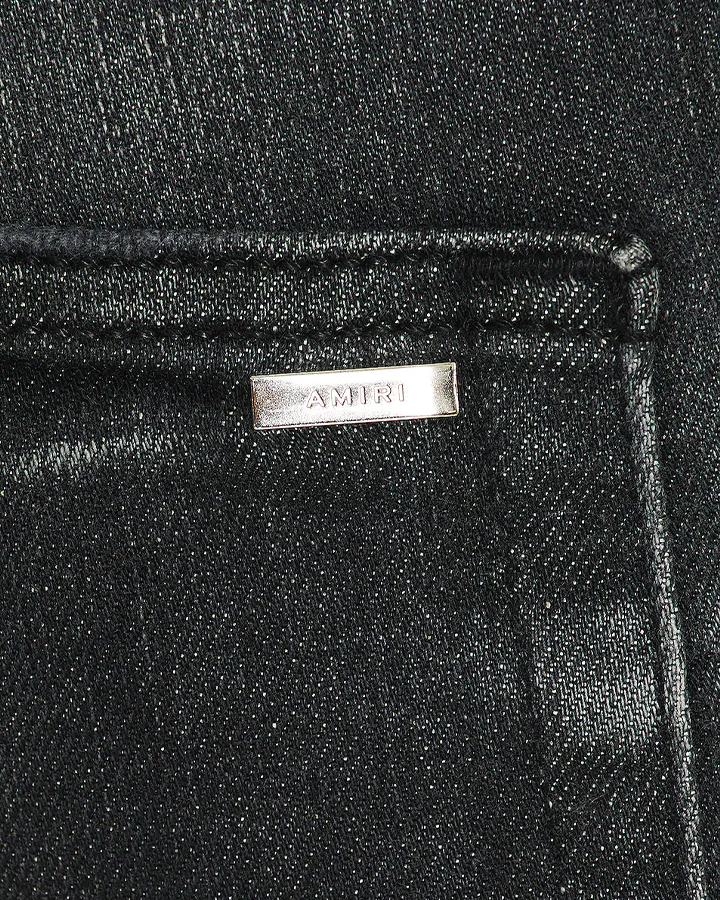 Amiri MX1 Leather Skinny Jeans in Storm Grey – TheDesignerBox