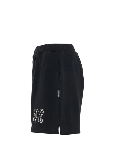 Palm Angels Monogram PA logo Black Sweat Shorts