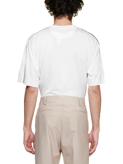 Fendi Logo Embossed Crewneck T-Shirt in White