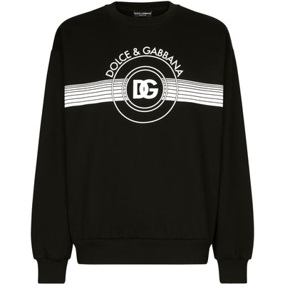 Dolce &amp; Gabbana – Schwarzes Jersey-Sweatshirt mit DG-Logoprint