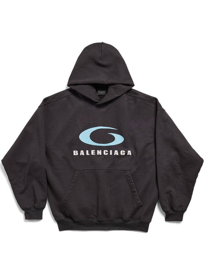Balenciaga Loop Sports Icon Hoodie in Washed Black