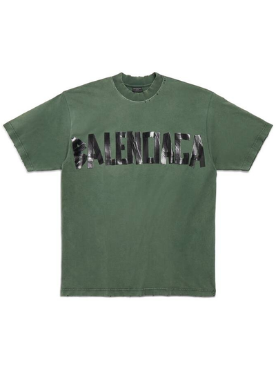 Balenciaga Taped Logo T-Shirt in Green