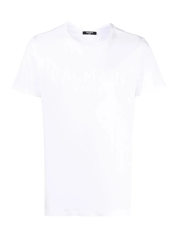 Balmain Paris Embossed Logo White T-Shirt – TheDesignerBox