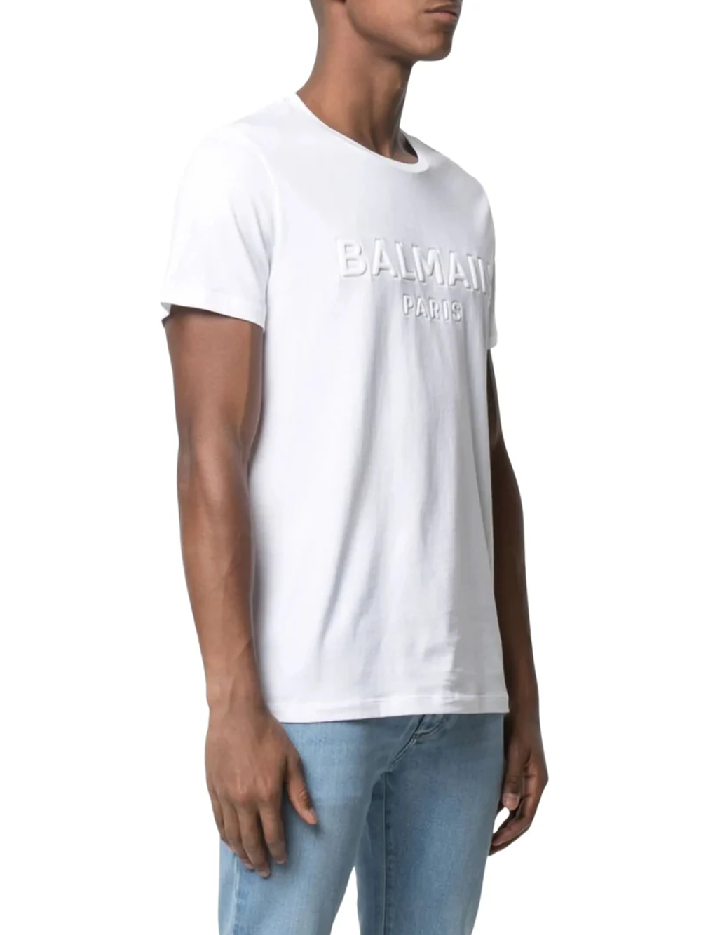 Balmain Paris Embossed Logo White T-Shirt – TheDesignerBox