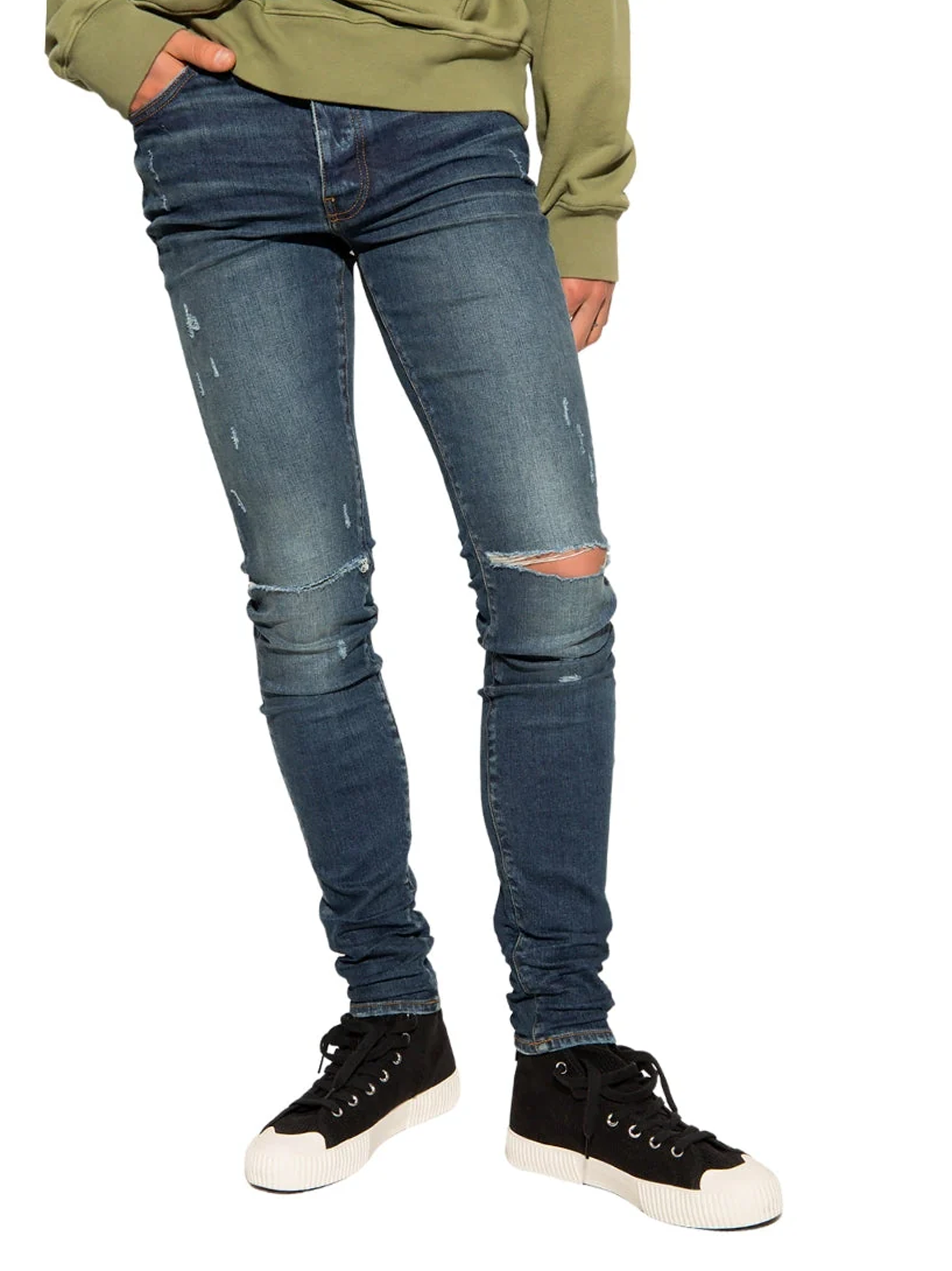 Amiri Slim Fit Slash Classic Blue Denim Jeans