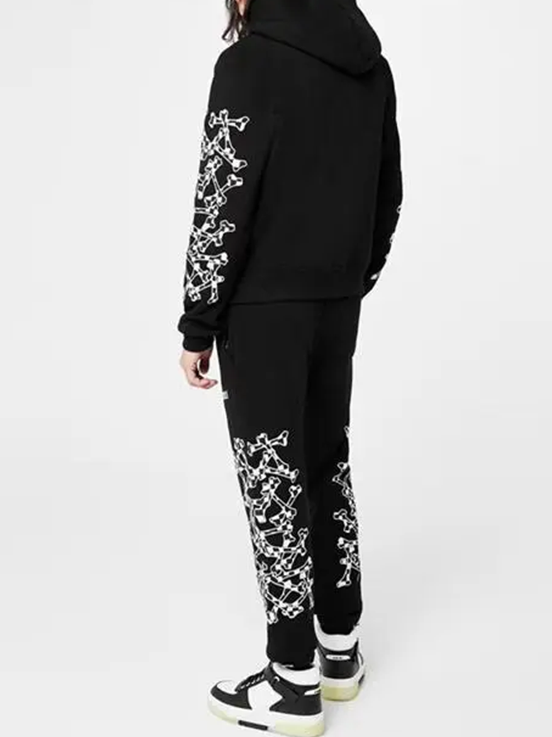 Amiri Checkered Bones Hoodie in Black TheDesignerBox