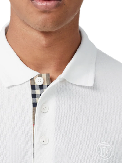 Burberry Branded Circle Logo White Polo Shirt