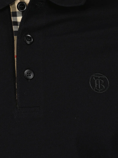 Burberry Branded Circle Logo Black Polo Shirt