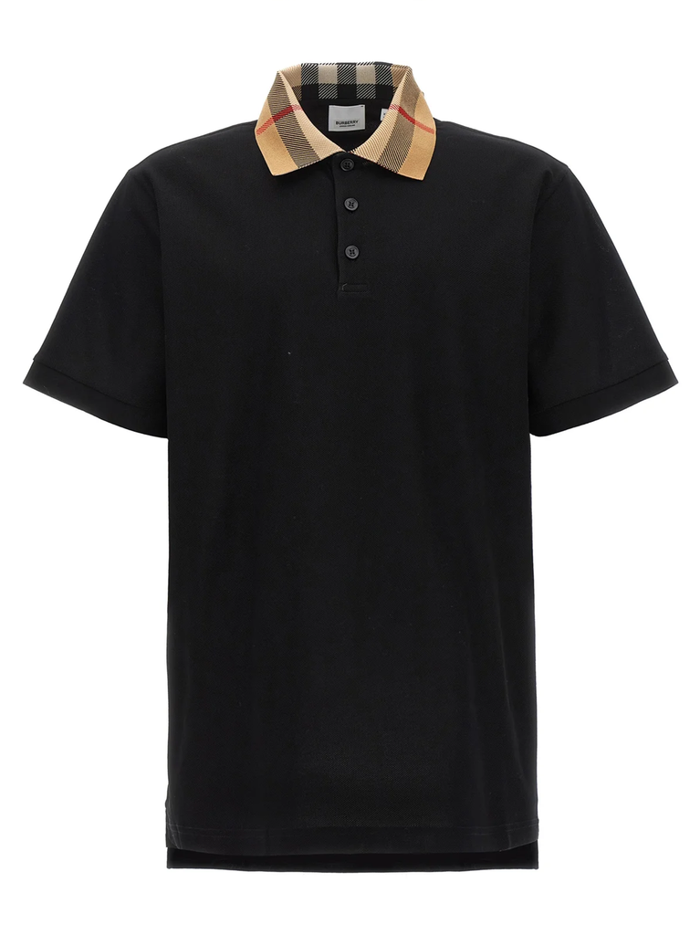 Vintage Check Print Collar Polo Shirt