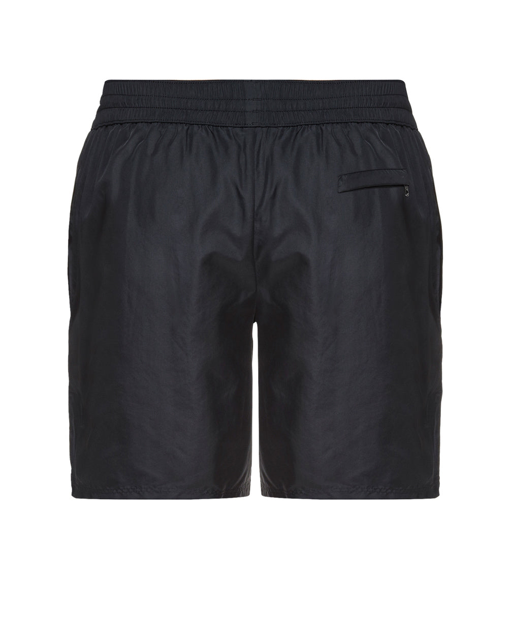 Dolce &amp; Gabbana – Schwarze Badeshorts mit Kordelzug und schwarzer Plakette