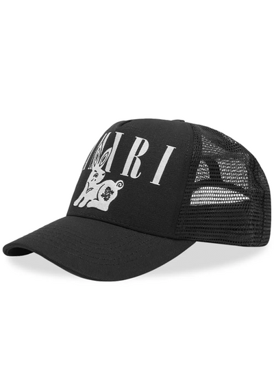 AMIRI Bandana Rabbit Trucker Cap in Black