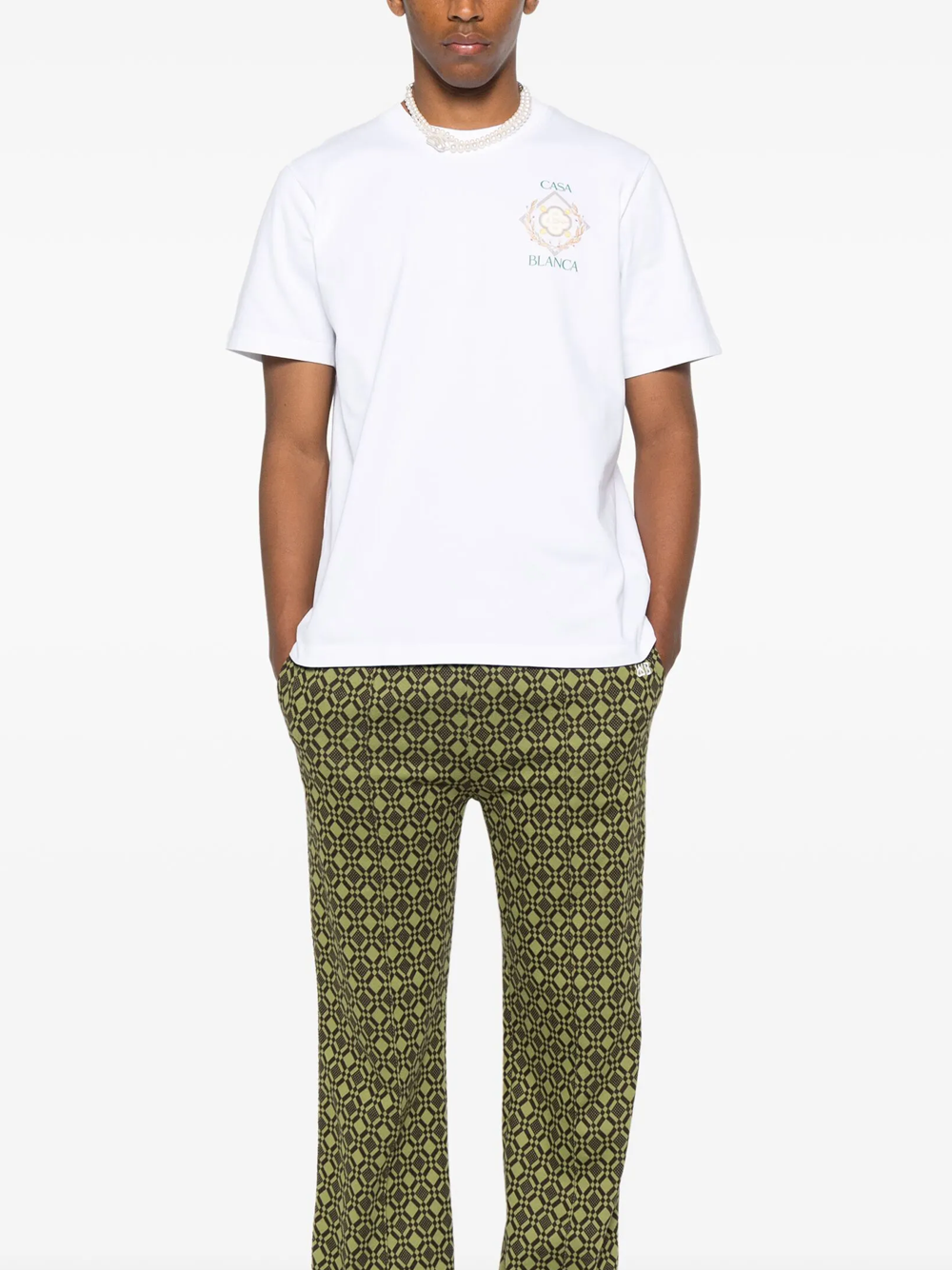 Casablanca Championship Diamond T-Shirt in White