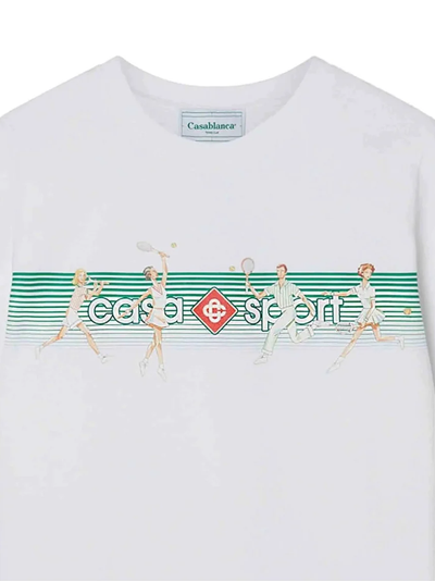 Casablanca Playful Stripes White T-Shirt