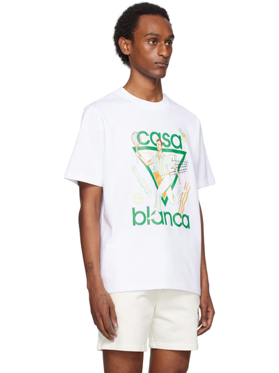 Casablanca Le Jeu Printed T-Shirt & Embroidered Sweat Shorts in White