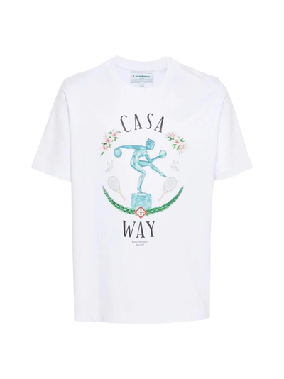 Casablanca Statue En Marbe Design White T Shirt