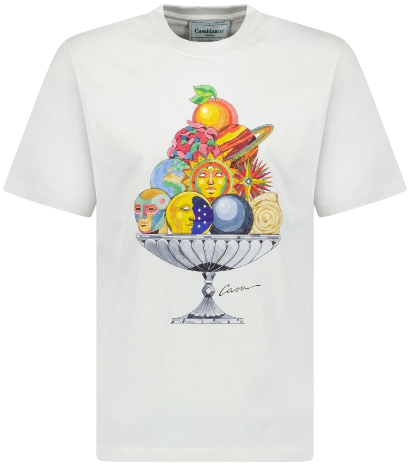 Casablanca Celestial Pyramid Fruit Bowl T-shirt in White
