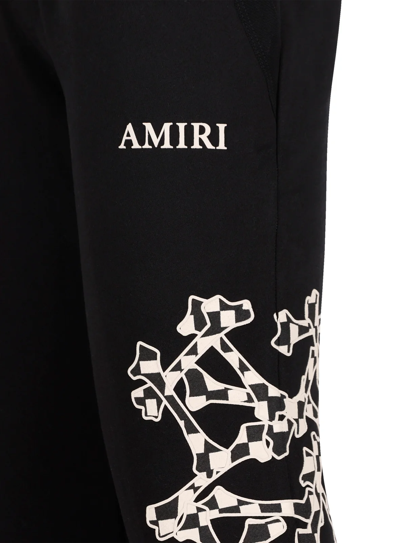Amiri Checkered Bone Sweatpants in Black TheDesignerBox