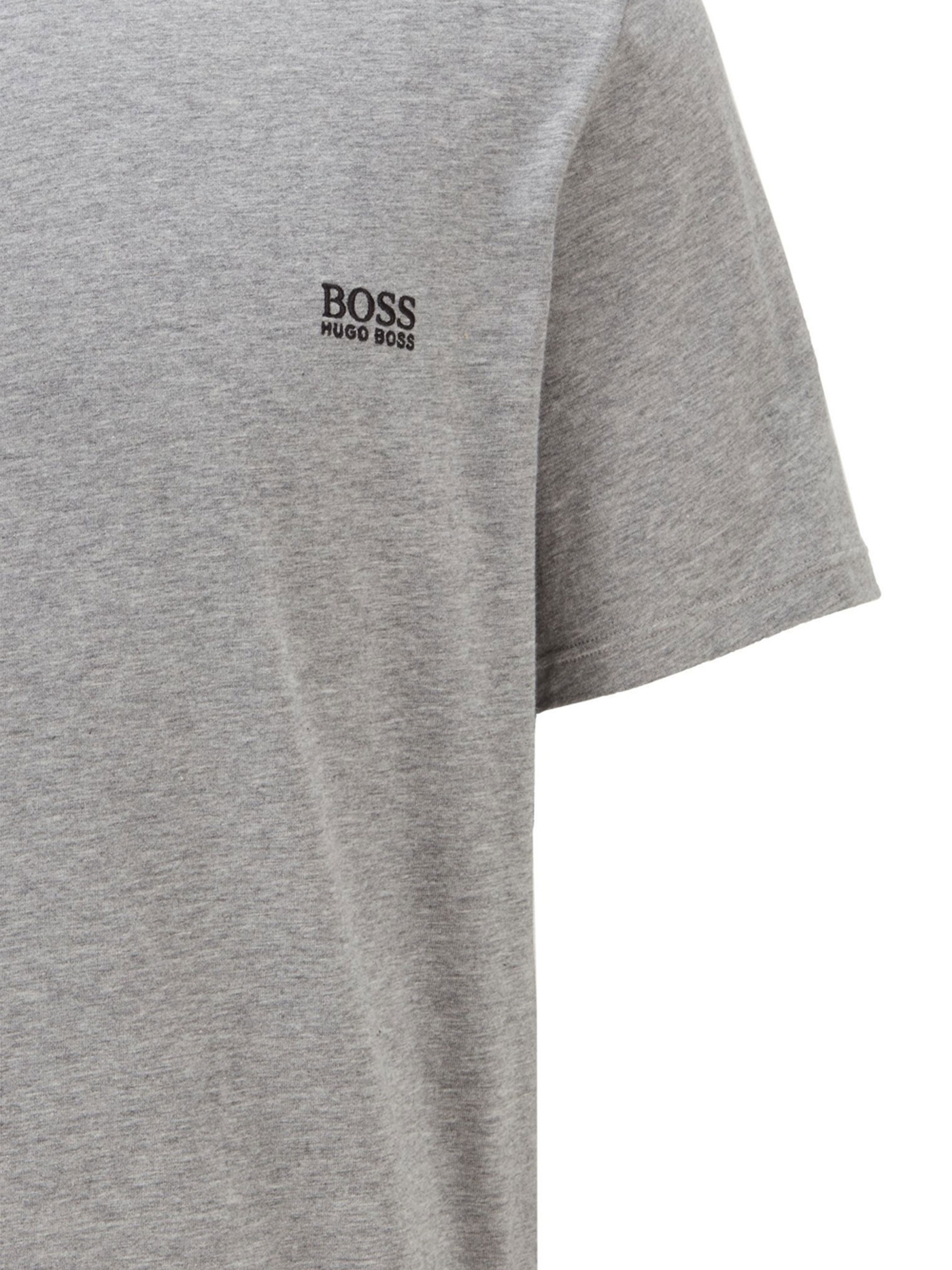 Hugo Boss Boss logo Embroidered T-Shirt in Grey