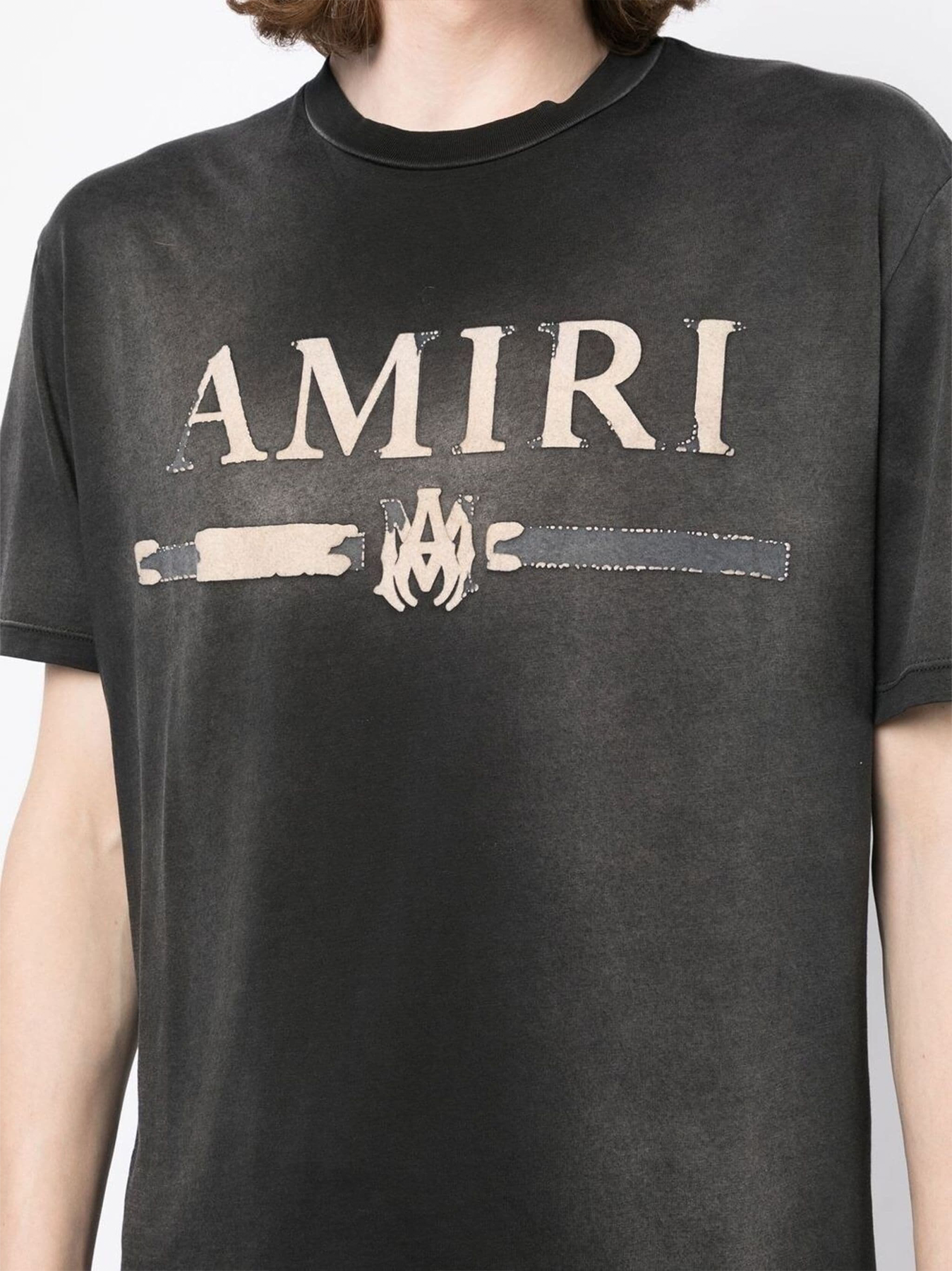 Amiri MA Bar Applique Logo T-Shirt in Black