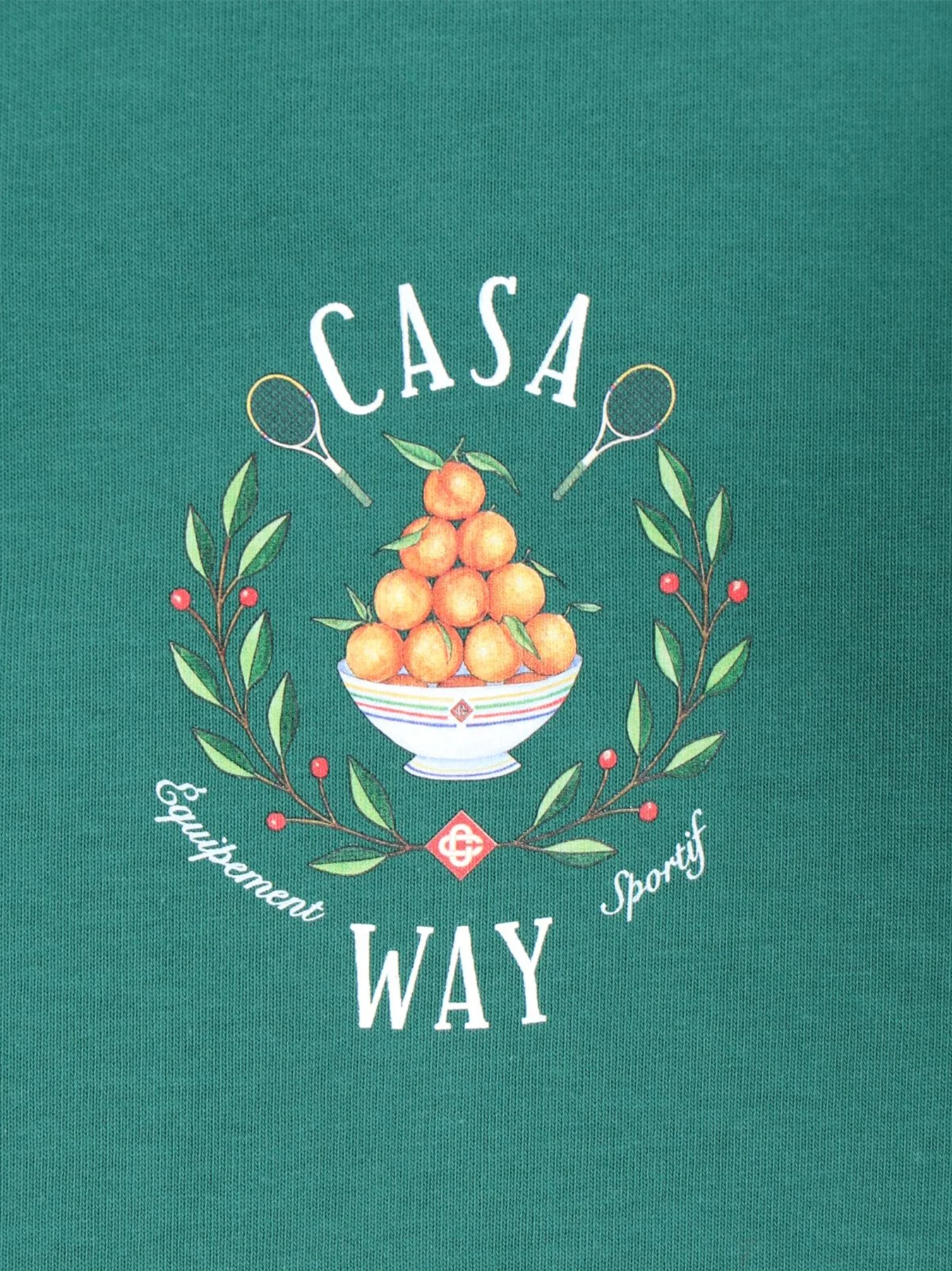 Casablanca Casa Way Bowl of Oranges Printed T-Shirt in Green