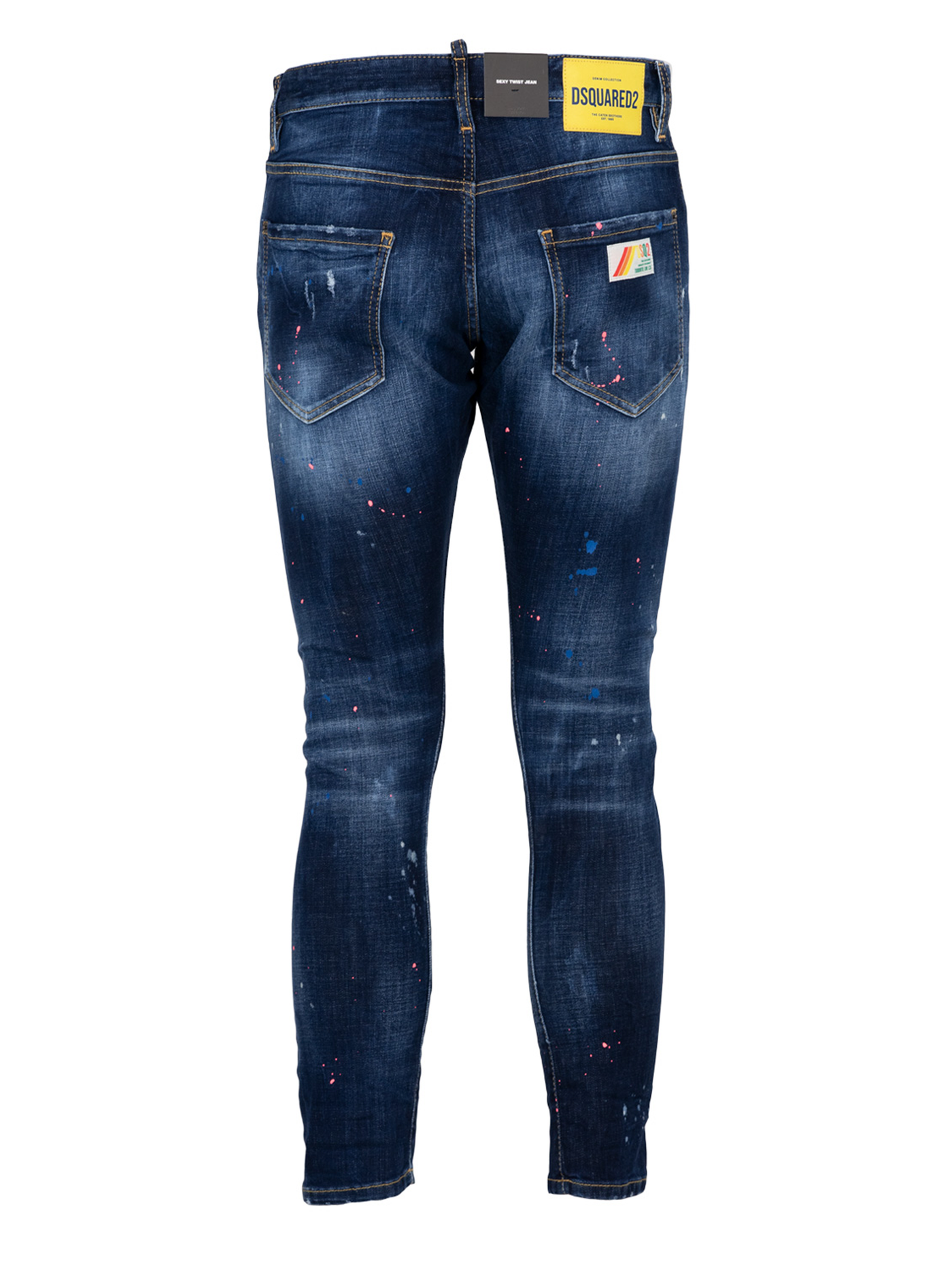 Dsquared2 Dark Neon Splash Ripped Jeans in Blue