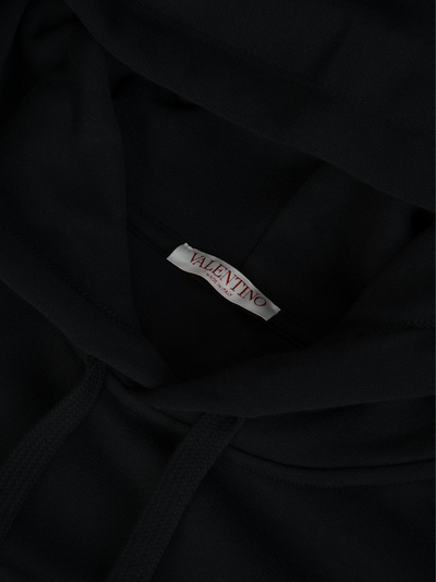 Valentino Embossed Logo Hoodie in Black