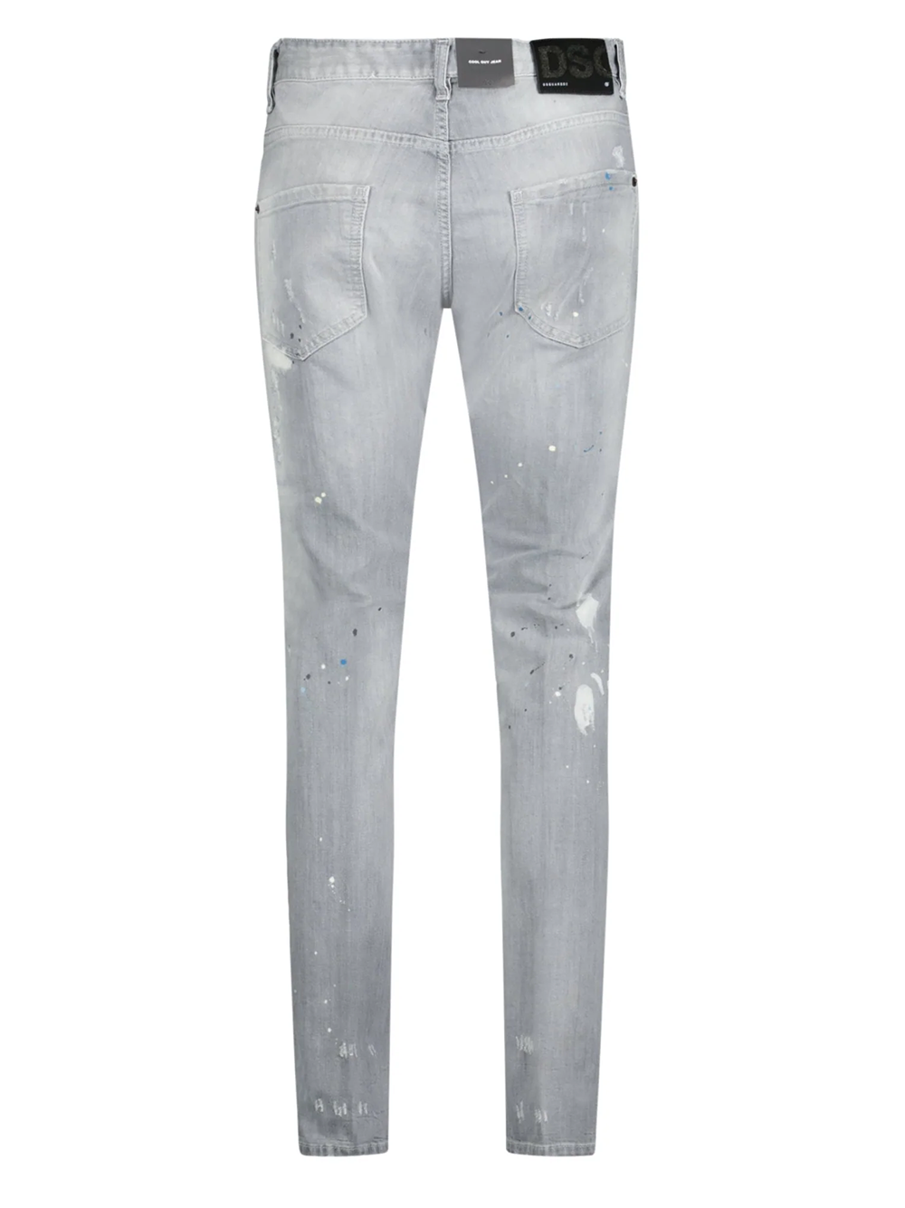 Dsquared2 – Cool Guy – Schmal geschnittene Jeans mit zerrissenem Paint Splash in Grau