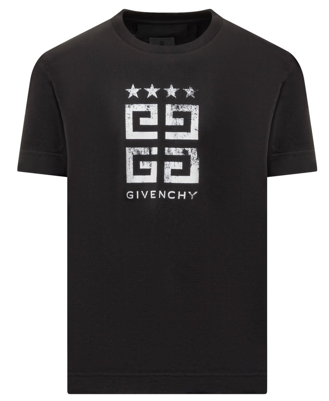 Givenchy 4G Stars White logo printed T-Shirt in Black – TheDesignerBox