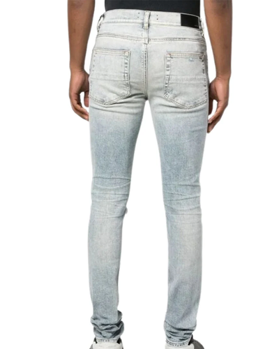 Amiri MX1 Stone Indigo Washed Ripped Blue Jeans