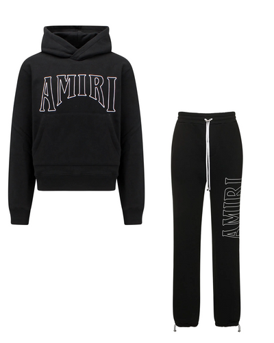 Amiri Zoltar Logo Printed Hoodie & Joggers Tracksuit in Black