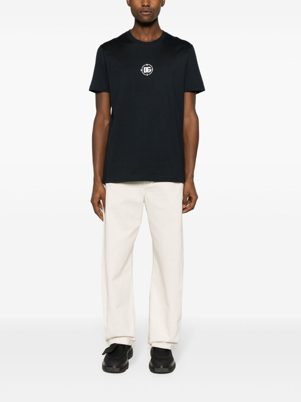 Dolce & Gabbana Marina Logo Printed T-Shirt in Navy