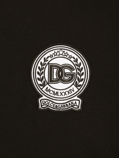 Dolce & Gabbana Roman Numerals Crest Embroidered Logo T-Shirt in Black