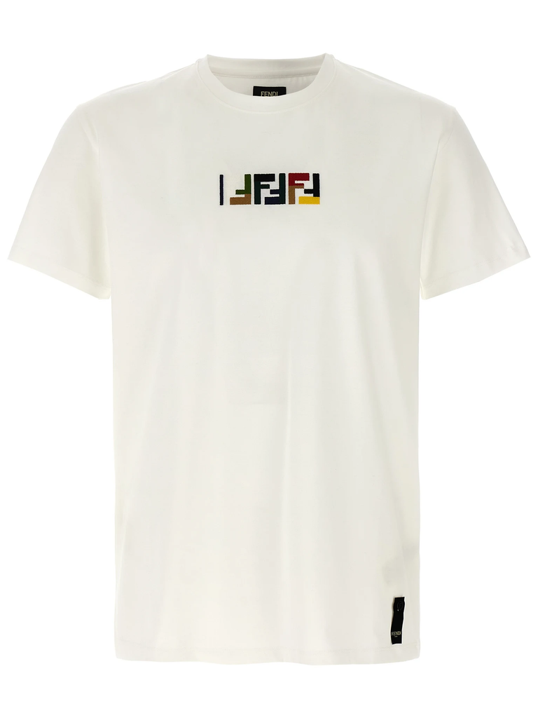 Fendi Triple FF Logo T-Shirt in White – TheDesignerBox