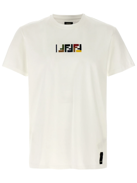 FENDI FF 2023 ホワイト Tシャツ S Fendi Triple FF Logo T-Shirt in White – TheDesignerBox