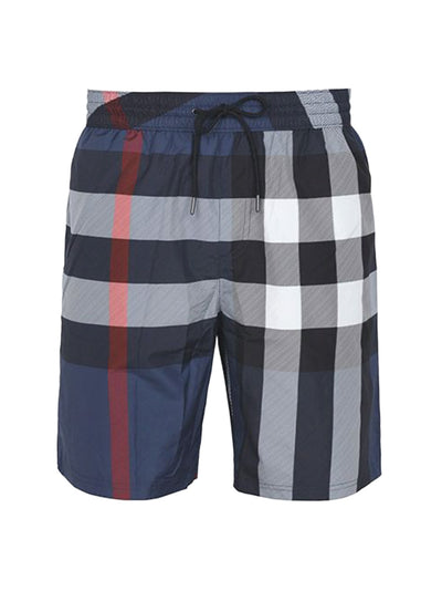 Burberry Check Swim Shorts in Navy