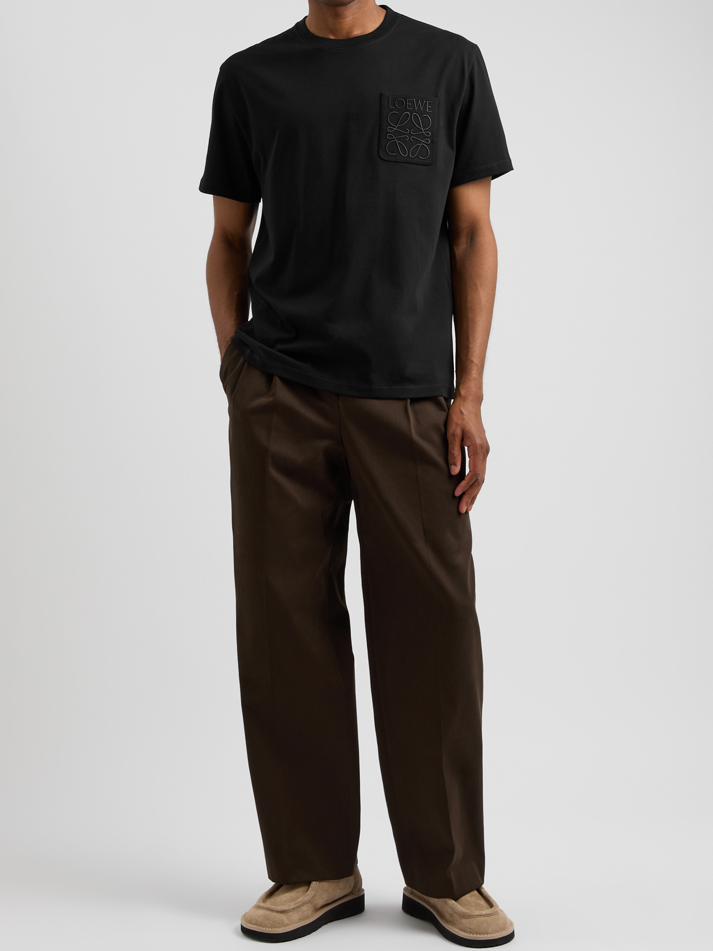 Loewe Embroidered Pocket T-Shirt in Black